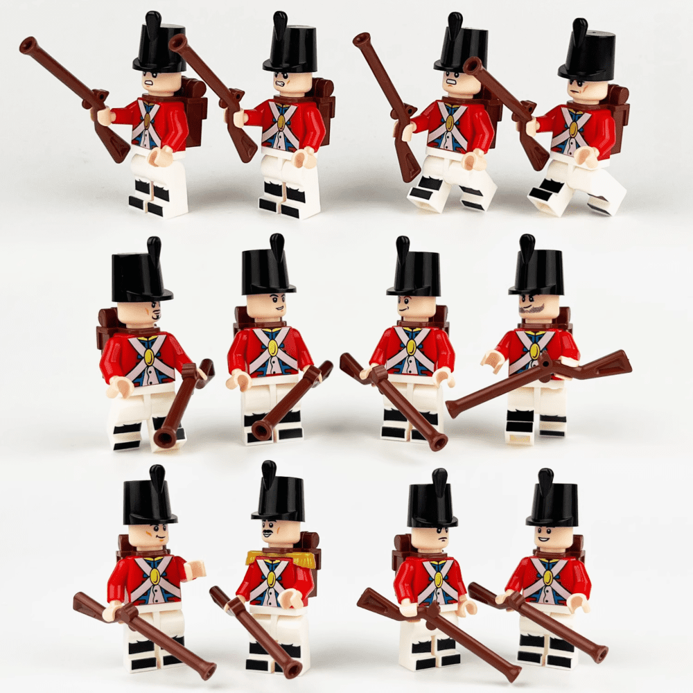 Napoleonic British Red Coats Minifigure Set of 12pcs