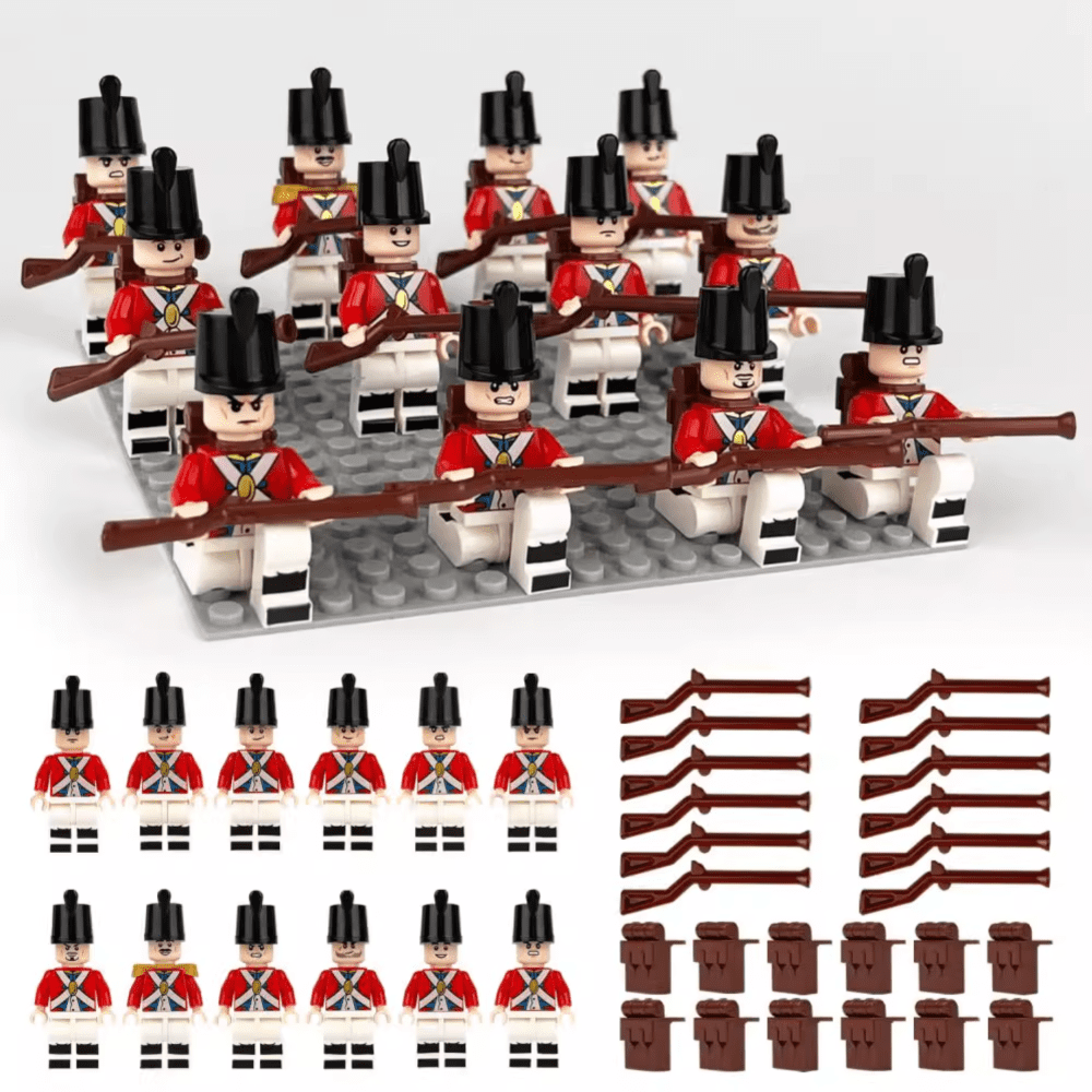 Napoleonic British Red Coats Minifigure Set of 12pcs - Image 3