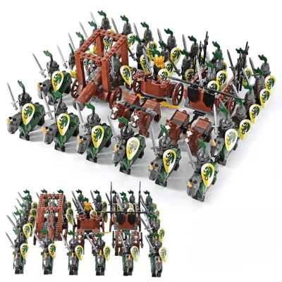 Green Dragon Knights Army Ram & Chariots Minifigure Set