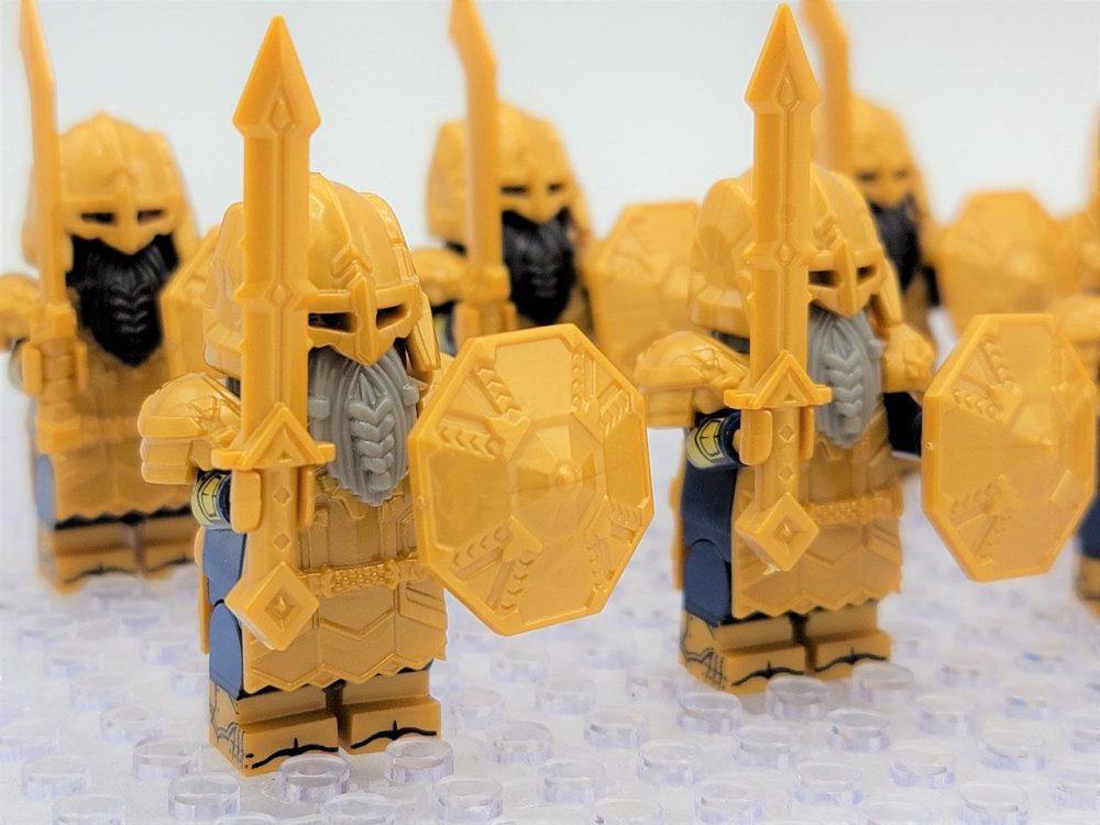 Lord the Rings Erebor Dwarves Gold Armour Minifigure Set 10pcs - Image 5