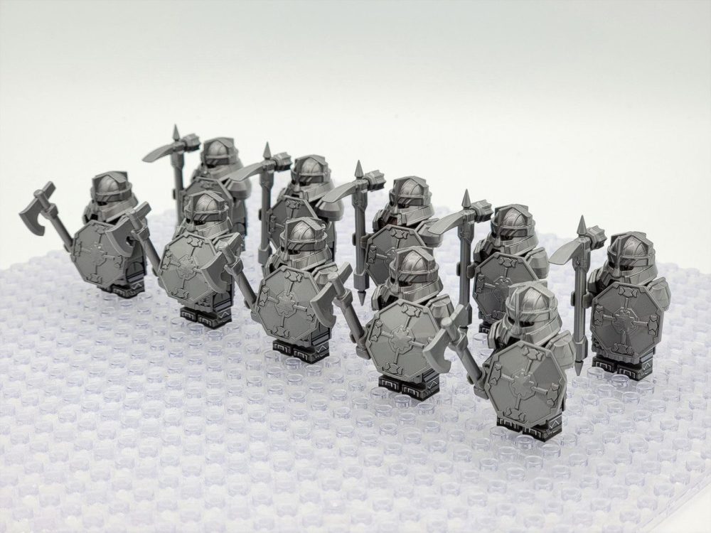 Lord the Rings Erebor Dwarves Silver Armour Minifigure Set 10pcs - Image 3