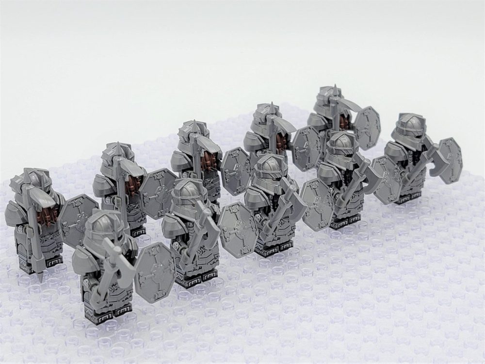 Lord the Rings Erebor Dwarves Silver Armour Minifigure Set 10pcs - Image 2