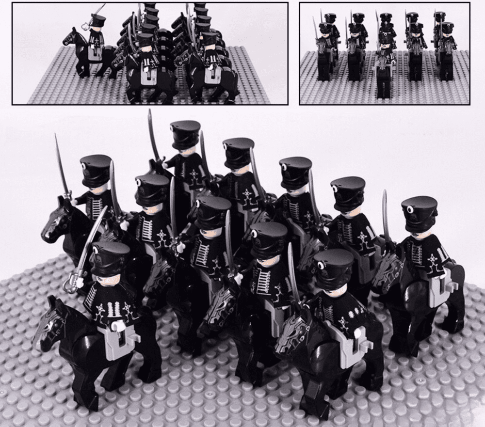 napoleonic-wars-prussian-skeleton-hussars-cavalry-minifigure-set
