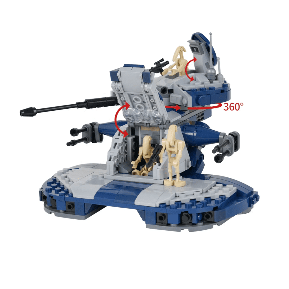 Star Wars Battle Droid Armored Assault Tank MOC Building Set - 398pcs (Blue) - Image 6