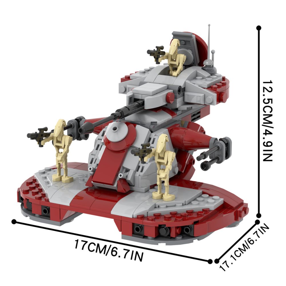 Star Wars Battle Droid Armored Assault Tank MOC Building Set - 398pcs (Red) - Image 5
