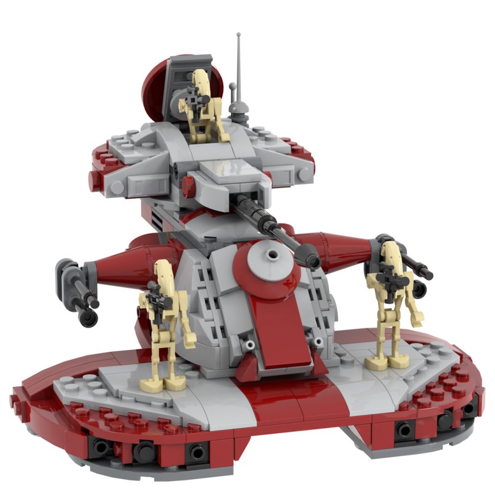Star Wars Battle Droid Armored Assault Tank MOC Building Set - 398pcs (Red) - Image 4